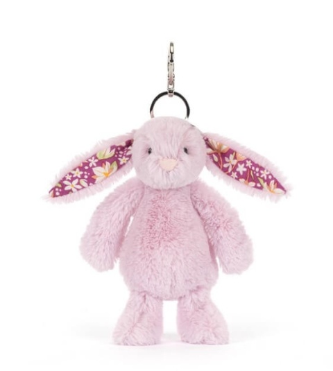 Breloczek króliczek Jellycat liliowy z kwiecistymi uszami - przód