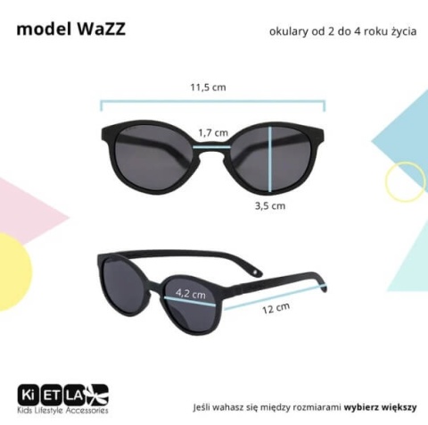 Ciemnoniebieskie okulary przeciwsłoneczne Kietla WaZZ 2-4 - wymiar