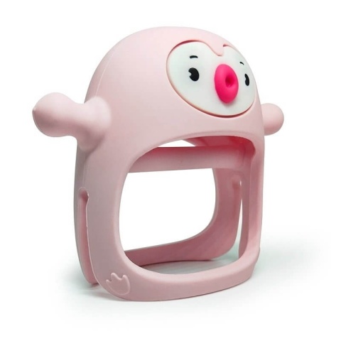Gryzak pingwin Smily Mia jasnoróżowy - bok