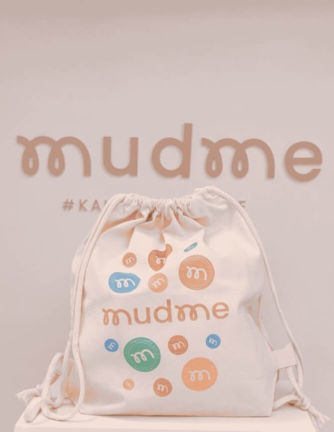 Kalosze dziecięce Mudme Cream Pearl - worek na obuwie