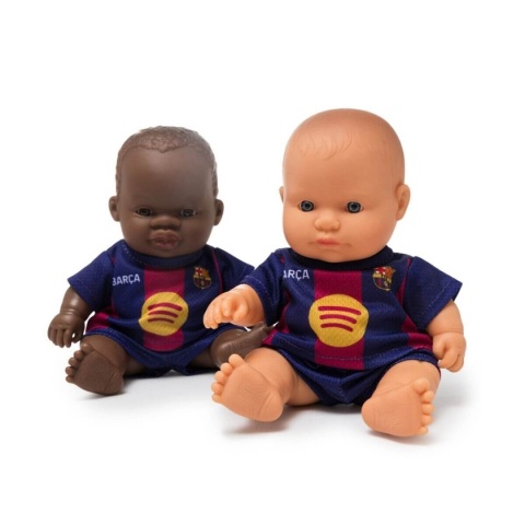 Lalka chłopiec europejczyk i afrykańczyk Miniland FC Barcelona