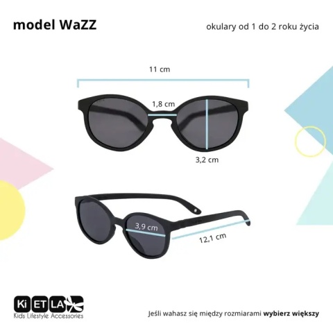 Ciemnoniebieskie okulary przeciwsłoneczne Kietla WaZZ 1-2 - wymiary