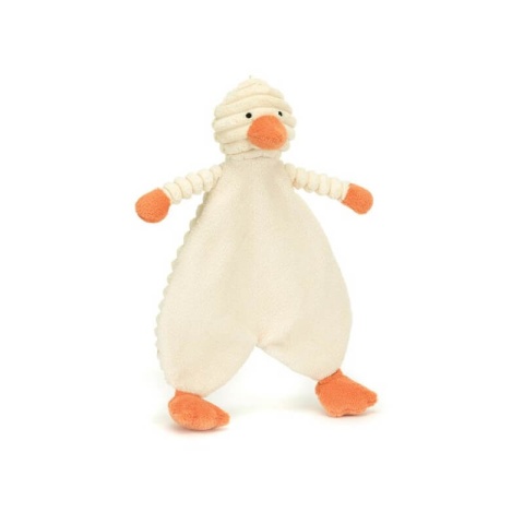 Przytulanka szmatka Jellycat sztruksowa kaczuszka - przód