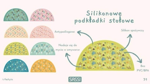 Mata podkładka silikonowa na stół Sassi jednorożec - wzory