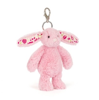 Breloczek króliczek Jellycat różowy z kwiecistymi uszami