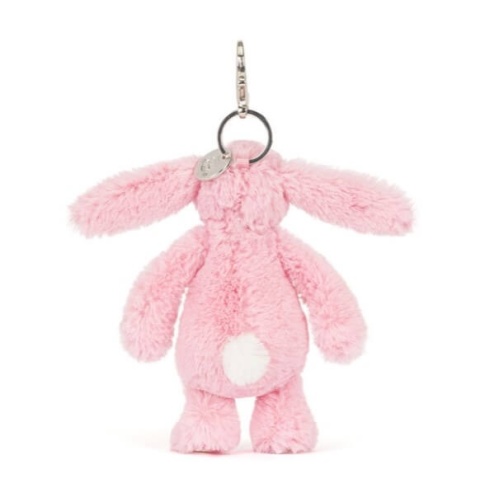 Breloczek króliczek Jellycat różowy z kwiecistymi uszami - tył