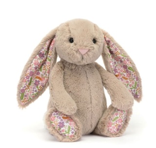 Przytulanka króliczek Jellycat Petal z kwiecistymi uszami beżowy