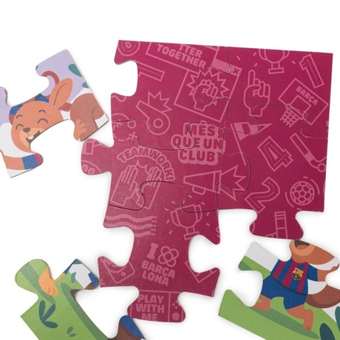 Puzzle 12 elementów Miniland FC Barcelona - tył puzzli