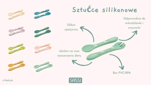 Sztućce silikonowe Sassi - wzory