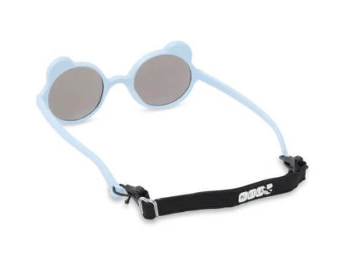 Jasnoniebieskie okulary przeciwsłoneczne z uszami misia Kietla Ourson 2-4 - gumka za głowę