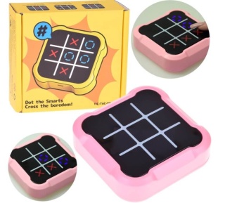 Gra elektroniczna kółko i krzyżyk Tic Tac Toe - różowa
