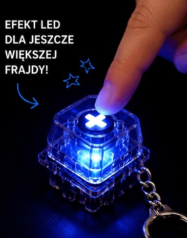 Klikacz antystresowy brelok kliker klawiatura świecąca LED czarna 1 - światło
