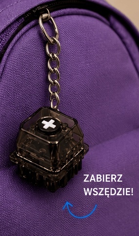 Klikacz antystresowy brelok kliker klawiatura świecąca LED czarna 1 - breloczek