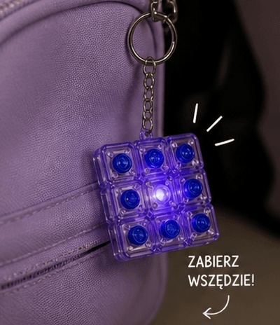 Klikacz antystresowy brelok kliker klawiatura świecąca LED