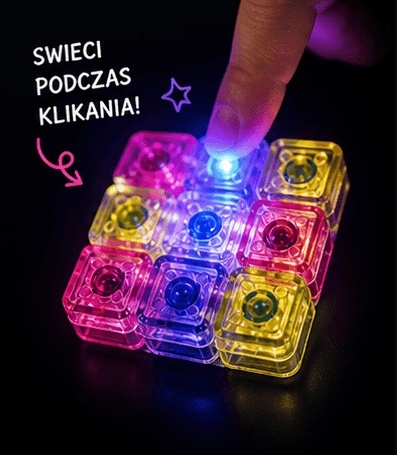 Klikacz antystresowy brelok kliker klawiatura świecąca LED kolorowy 6 - świeci podczas klikania