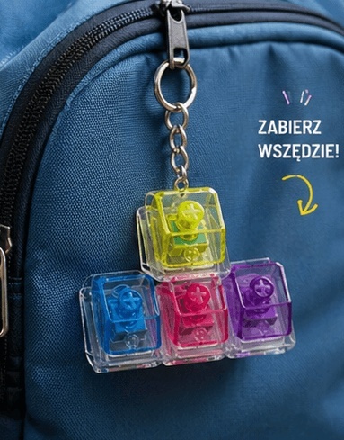 Klikacz antystresowy brelok kliker klawiatura świecąca LED kolorowy T4 - idealny do plecaka