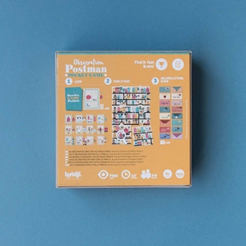 Gra obserwacyjna Londji Postman - wersja kieszonkowa - tył