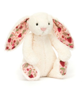 Maskotka króliczek Jellycat Berry z kwiecistymi uszami kremowy