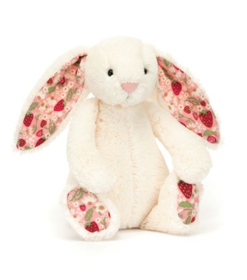 Maskotka króliczek Jellycat Berry z kwiecistymi uszami kremowy
