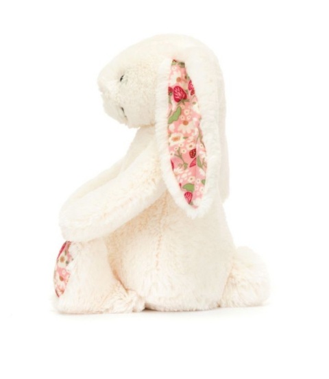 Maskotka króliczek Jellycat Berry z kwiecistymi uszami kremowy