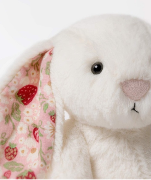 Maskotka króliczek Jellycat Berry z kwiecistymi uszami kremowy