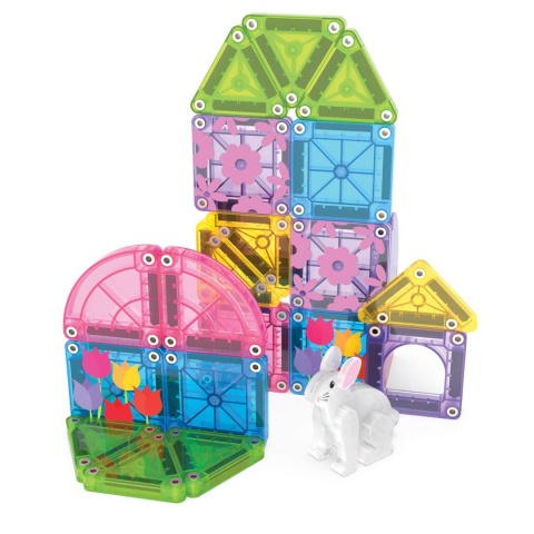 Micro klocki magnetyczne MAGNA-TILES Spring Garden Travel 24 el. - budowla