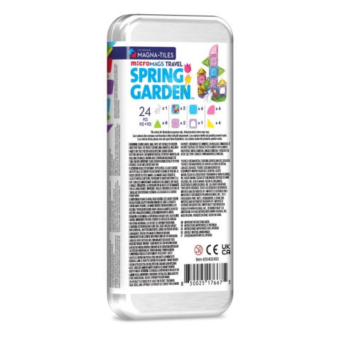 Micro klocki magnetyczne MAGNA-TILES Spring Garden Travel 24 el. - opakowanie tył