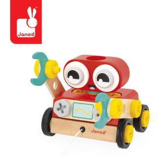 Drewniany robot do skręcania i ciągnięcia Janod Brico ‘Kids