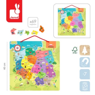 Puzzle magnetyczne Janod mapa Polski
