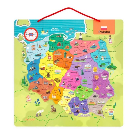 Puzzle magnetyczne Janod mapa Polski - całość