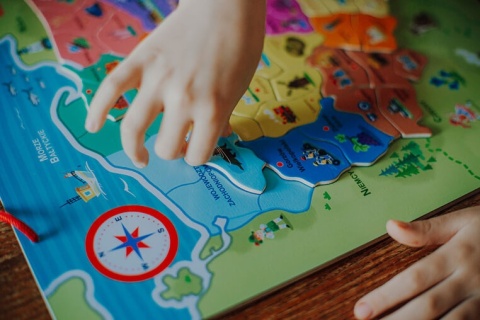 Puzzle magnetyczne Janod mapa Polski - układanka