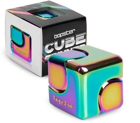Wielokolorowy spinner bopster Fidget Cube metaliczny - opakowanie