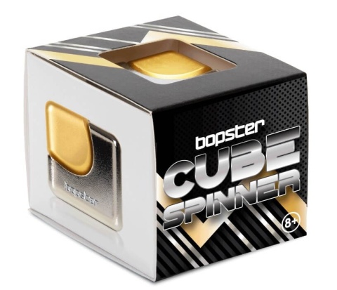 Srebrno-złoty spinner bopster Fidget Cube  - opakowanie