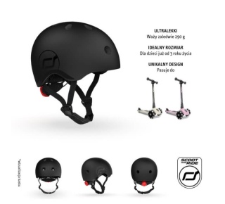 Czarny kask Scotandride S-M dla dzieci 3+