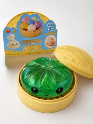 Gniotek Antystresowy Pieróg Brokatowy XXL - Sensoryczna Zabawka Squishy
