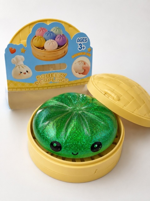 Gniotek Antystresowy Pieróg Brokatowy XXL - Sensoryczna Zabawka Squishy - zielony