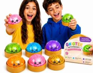 Gniotek Antystresowy Pieróg z Kuleczkami XXL - Sensoryczna Zabawka Squishy