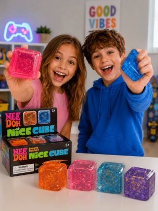 Gniotek antystresowy kostka sensoryczna Cube Squeeze Glitter