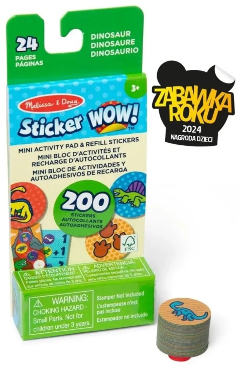 Notesik z naklejkami uzupełnijącymi Sticker wow! Melissa & Doug dinozaur - opakowanie