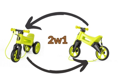 Rowerek biegowy FWRider Super Sport Jeździk 2w1 limonkowy