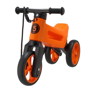 Rowerek biegowy FWRider Super Sport Jeździk 2w1 pomarańczowy z pomarańczowymi felgami