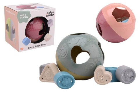 Sorter kształtów piłka BIOplastik Johntoy Happy World miętowa