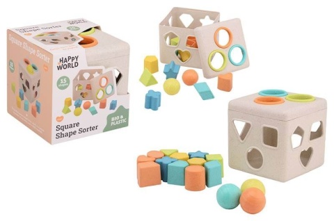 Sorter kształtów BIOplastik Johntoy Happy World  - elementy