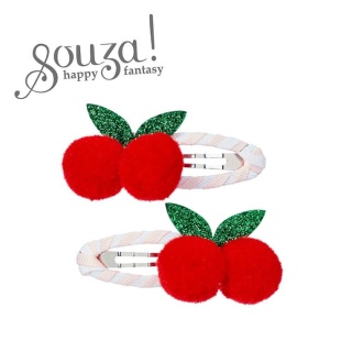 Spinki do włosów Souza! pompony wisienki Rosy