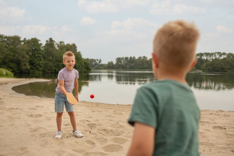 Rakietki korkowe z piłką do padla BS Toys gra zręcznościowa - gra nad jeziorem