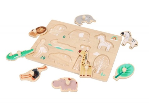 Drewniana układanka ADAM TOYS z uchwytami Safari