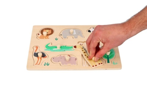 Drewniana układanka ADAM TOYS z uchwytami Safari