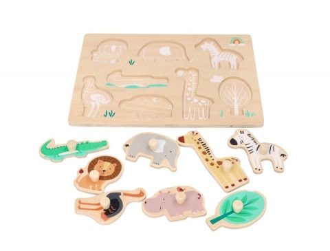 Drewniana układanka ADAM TOYS z uchwytami Safari