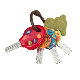 Czerwone klucze samochodowe z pilotem w kluczyku B.Toys LucKeys