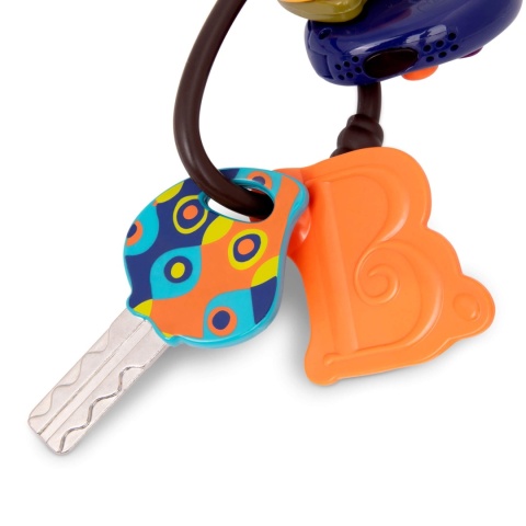 Czerwone klucze samochodowe z pilotem w kluczyku B.Toys LucKeys - kształty